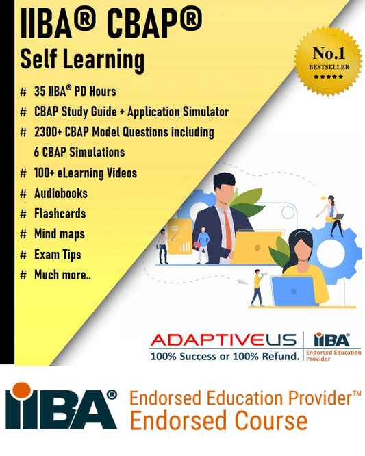 CBAP Self Learning (On-demand course) | 35 PD Hours | $399 with $50 OFF