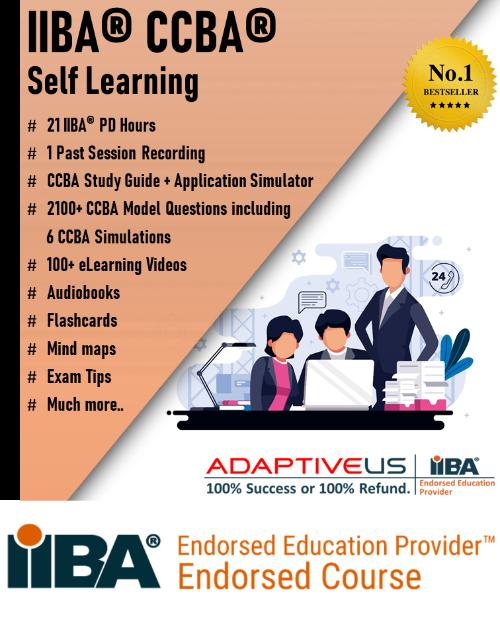 CCBA Self Learning (On-demand course) | 21 PD Hours | $299 with $50 OFF
